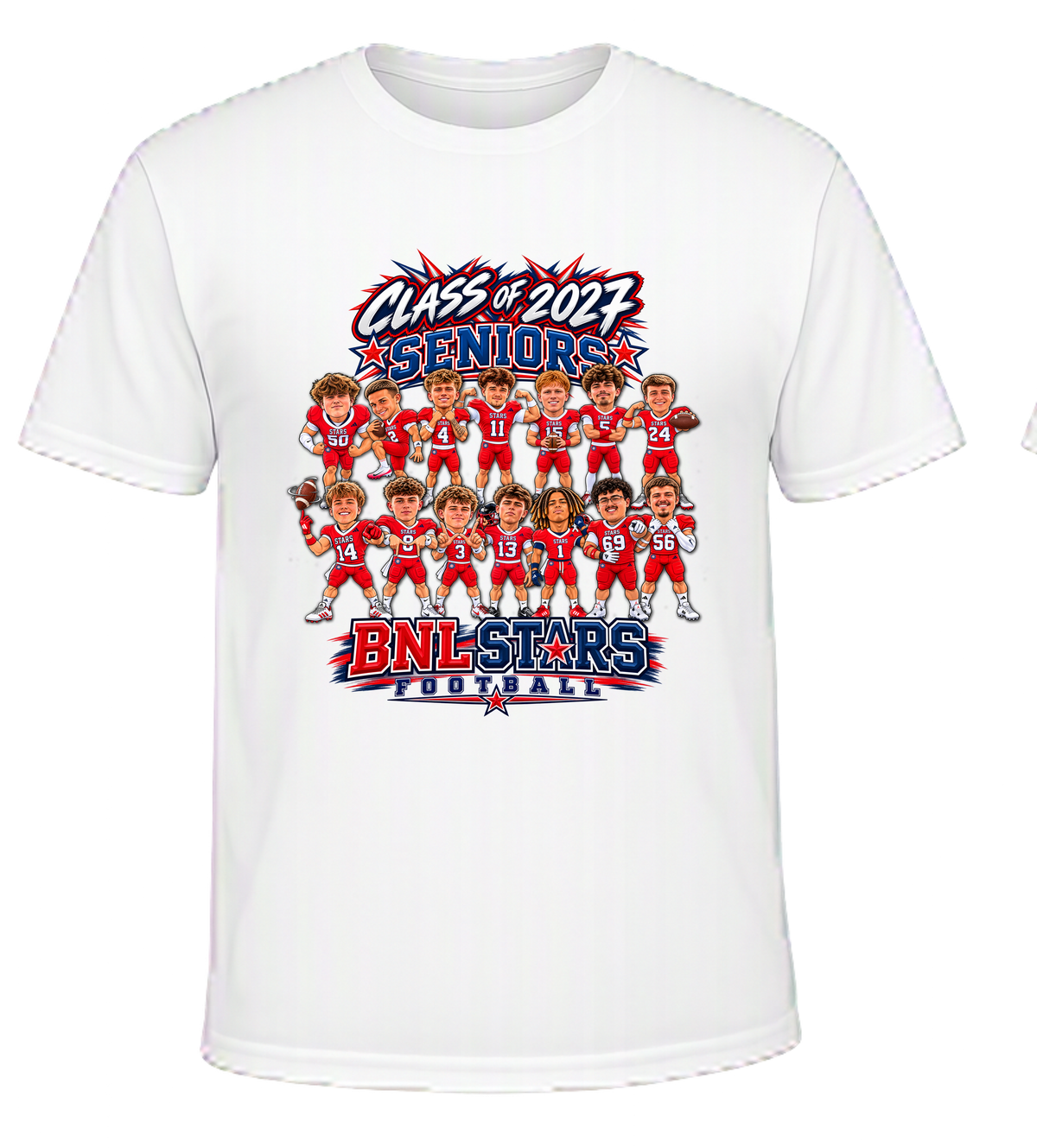 Senior Caricature Shirt - Full Team - Front Only