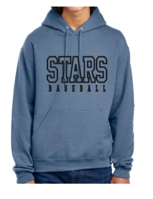 Stars Baseball Black Print Sweatshirt