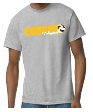 Cougar Volleyball Script T-shirt