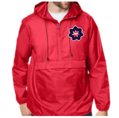 Half Zip Red Packable Jacket