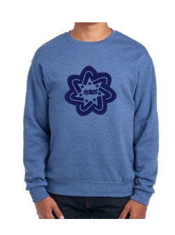 Navy Print 7 Point Star Crewneck Sweatshirt