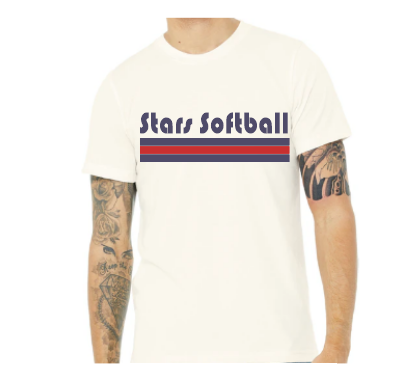 Retro Stripe Stars Softball Tshirt