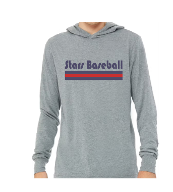 Retro Stars Stripe Long Sleeve Hooded Tshirt