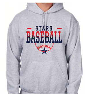 Stars Baseball Striped Design Sweatshirt