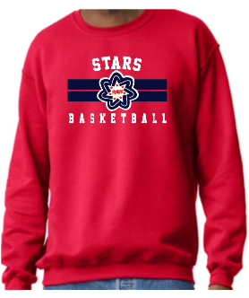 Stars Basketball Two Stripe Crewneck