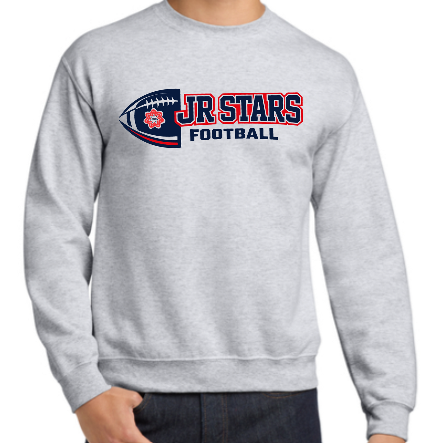 Ash Gray Stars Football Crewneck