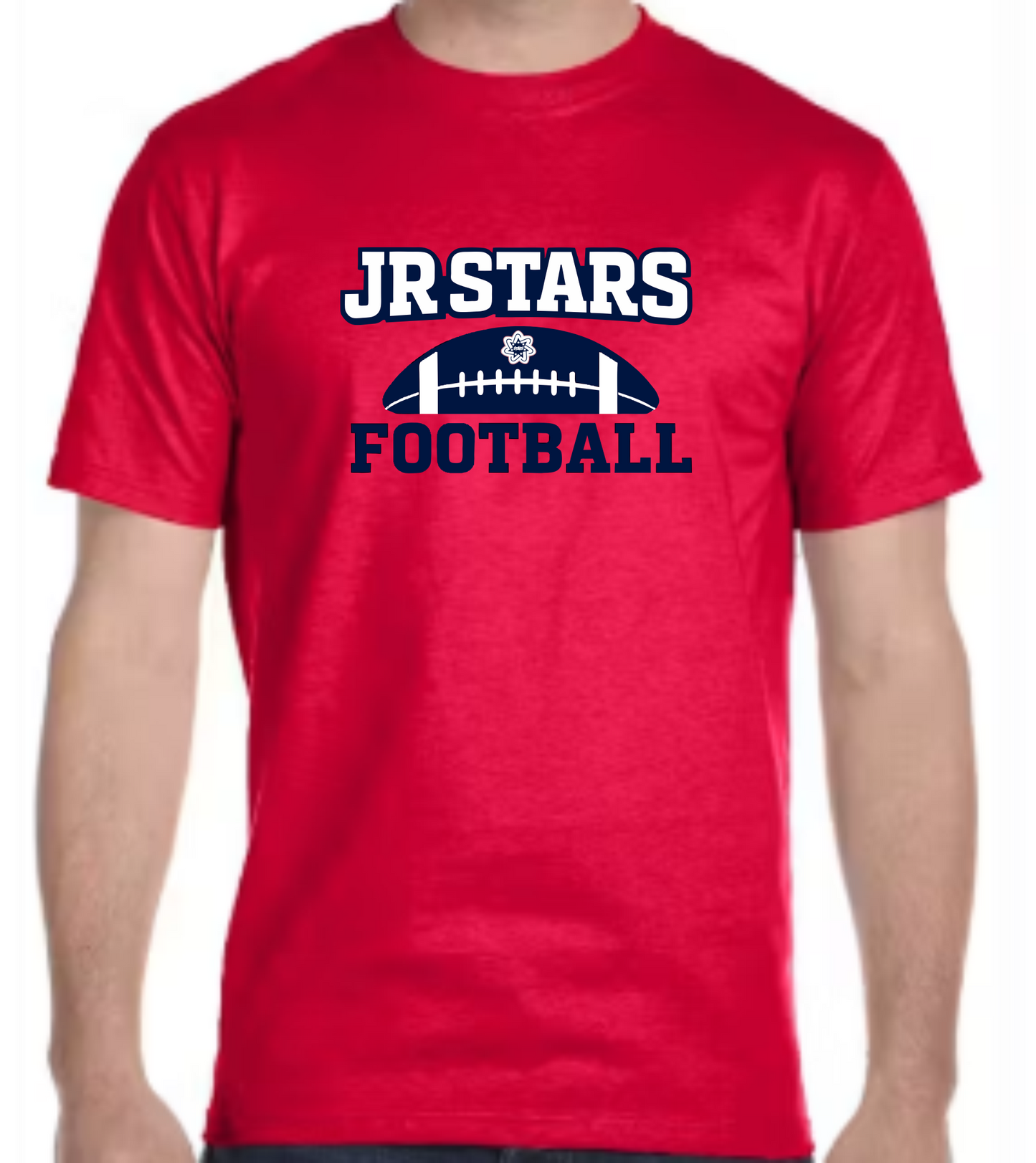 Red Half Football Tshirt